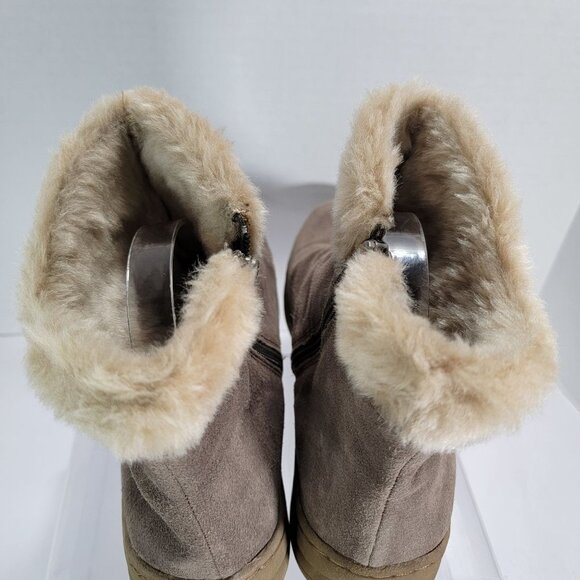 Bare Traps Womens 8.5 Tan‎ Leather Winter Snow Boots Stylish Classic Short - Picture 7 of 11